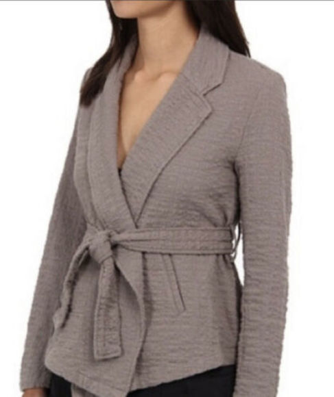 Free People jacket Textured Gauze wrap Belted Taupe Cotton small boho - Picture 3 of 11